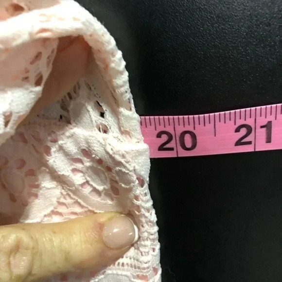 Charter Club Lace Overlay,scalloped hem & cuffs,lined long sleeve boatneck,blush - Picture 4 of 8